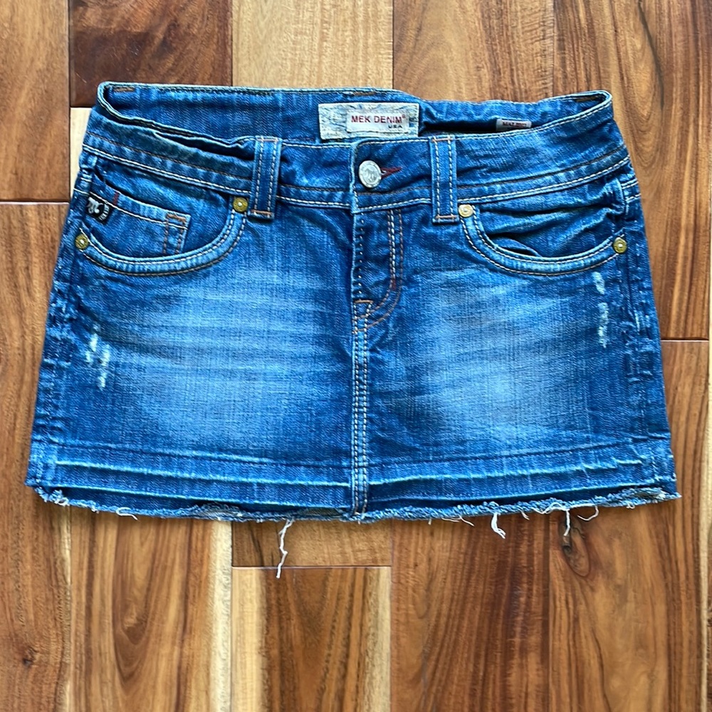 Mek Denim mini denim skirt